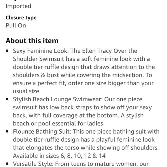 Ellen Tracy High Neck Key Hole One Piece black swimsuit medium 8 slimming sexy​ - Picture 10 of 11